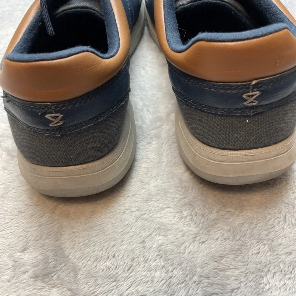 Crocs Mens Kinsale Canvas Sneakers Shoes Sz 11 Navy Tan Nautical Preppy Lace Up